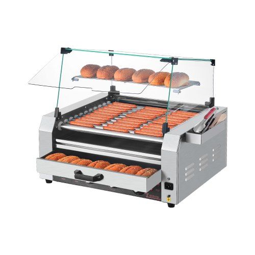 Hotdoggrillmachine voor 30 hotdogs – krachtige roestvrijstalen roller voor horeca en thuis