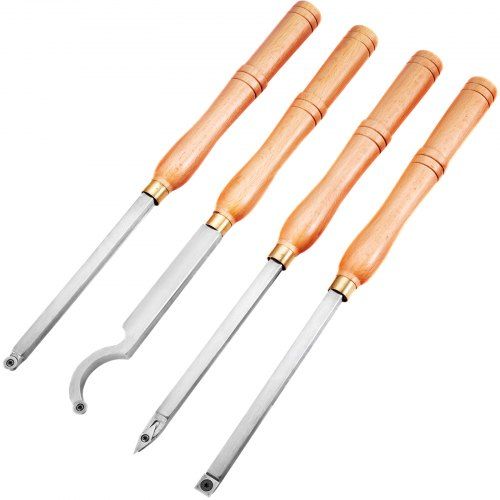 Houtdraaigereedschapset van 4 stuks – nauwkeurig, ergonomisch en klaar voor elk project