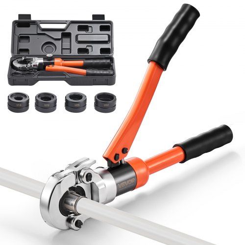 Hydraulische buispers met 4 verwisselbare bekken voor snelle, lekvrije krimpverbindingen