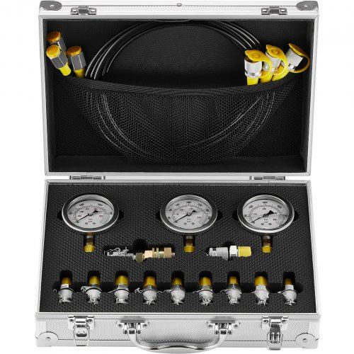 Hydraulische druktestset 250/400/600 bar – Alles-in-één oplossing voor graafmachines en bouwapparatuur