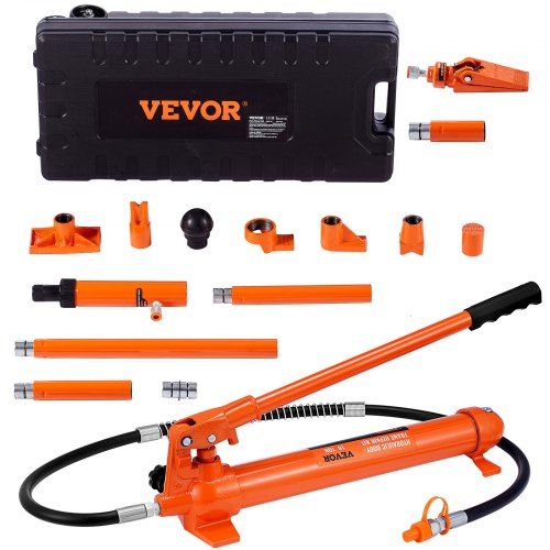 10‑ton hydraulische krik met verlengstangen – complete porta power kit voor de autowerkplaats