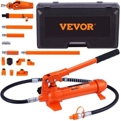 Hydraulische krik van 4 ton met spreader en complete accessoireset – krachtige, lekvrije autowerkplaatstool