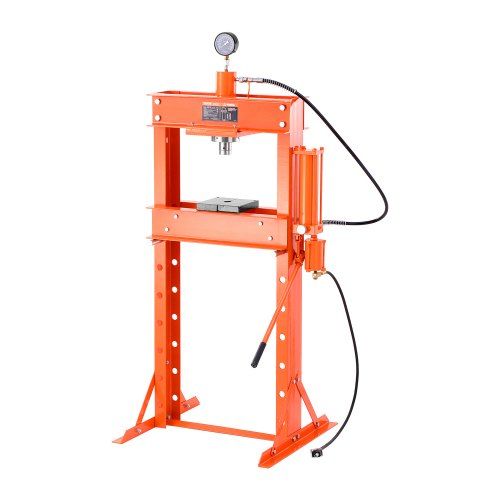 Hydraulische werkplaatspers 30 t met H‑frame, verstelbare persplaat en pneumatische hulppomp