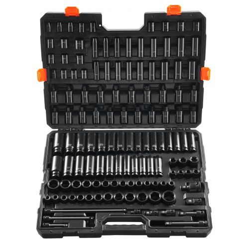 Impact Doppenset 3/8″ & 1/2″ – Complete 130‑delige slagmoersleutelnset voor auto‑onderhoud