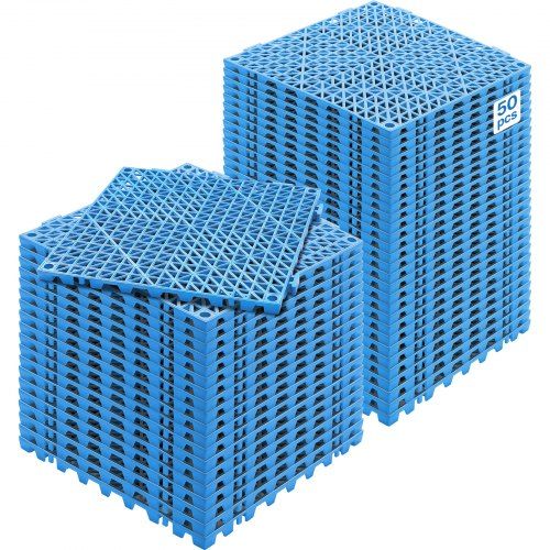 In elkaar grijpende drainagematten 30 × 30 cm – Flexibele PVC‑tegels voor natte ruimtes