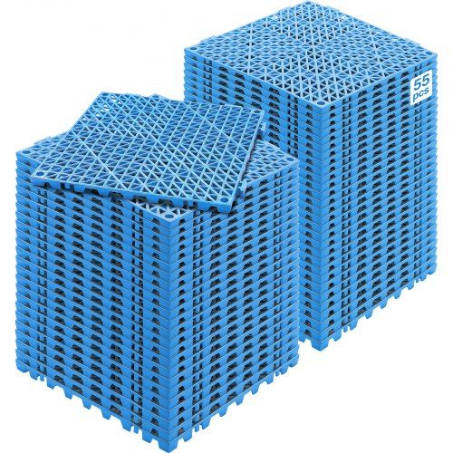 In elkaar grijpende PVC‑drainagematten 55 stuks – Flexibele, antislip vloeroplossing voor natte en drukbezochte ruimtes