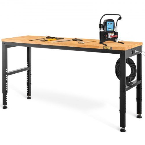 In hoogte verstelbare werkbank 122 × 61 cm – robuuste multifunctionele werktafel voor elke ruimte