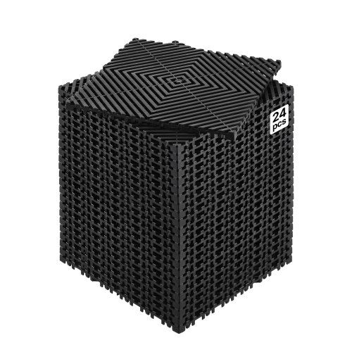 Interlocking Drainage Mat 31 × 31 cm – Robuuste Antislip Oplossing voor Garage en Tuin