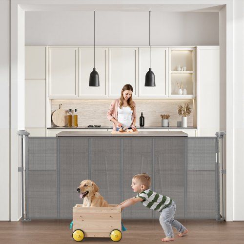 Intrekbaar babyhekje 87 cm – veilig, flexibel en makkelijk in gebruik