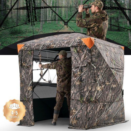 Camouflage jachttent voor 4‑5 personen – licht, stil en weerbestendig