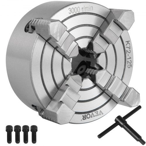 Optimale 5‑inch 4‑kaak draaibankklauw voor precisiewerk