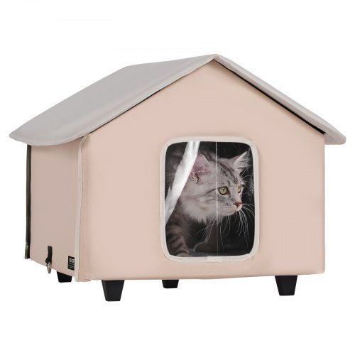 Warm en waterdicht kattenhuis met verstelbare thermostaat – ideaal voor de koude Nederlandse winter