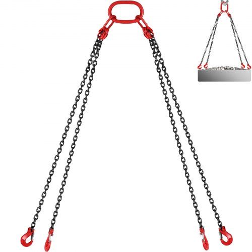 Heavy‑duty kettingsling 8 mm × 3 m voor veilig hijsen en slepen