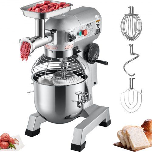 Multifunctionele 20 Qt Keukenmixer 2‑in‑1 voor restaurants, bakkerijen en hotels