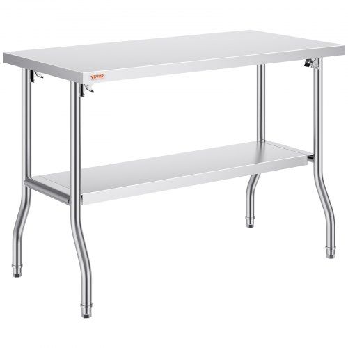 Roestvrijstalen werktafel 122 cm x 61 cm x 85 cm – Flexibel, sterk en eenvoudig te vervoeren