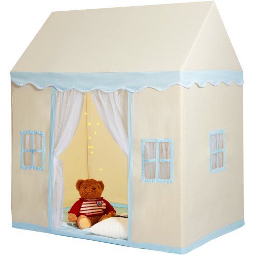 Kinderspeeltent voor 1‑5 jaar – ruime kasteel tent met lamp en mat voor binnen en buiten