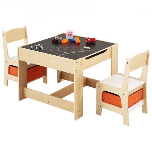 Kindertafel met 2 stoelen en opbergbox – veelzijdig speeltafel voor 2‑8‑jarigen