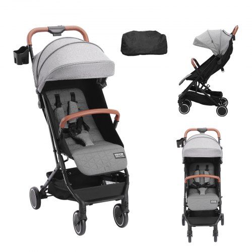 Lichtgewicht kinderwagen met verstelbare rugleuning en één‑hand vouw – ideaal voor onderweg