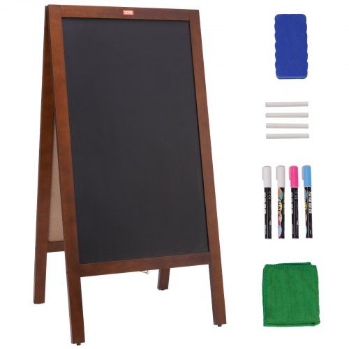 Multifunctioneel A‑frame krijtbord met houten frame – ideaal voor menukaarten en winkelreclame
