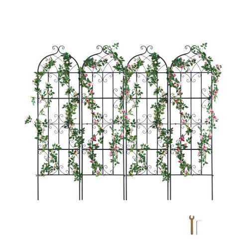 Set van 4 roestvrije metalen tuinrekken – stevige steun voor klimplanten en meer