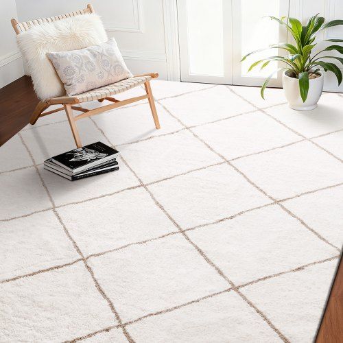 Pluche Tapijt in Wit – Comfort en Stijl voor Elk Interieur