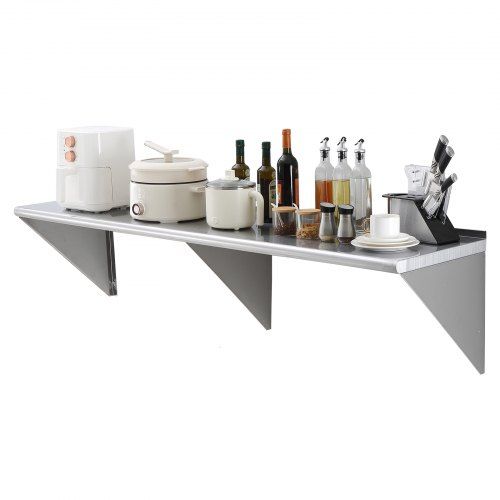 Robuuste Zwevende Keukenwandplank van RVS – 226 kg Draagvermogen