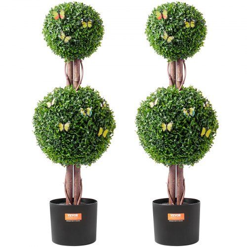 Dubbele kunstmatige buxus topiaries – stijlvolle 2‑pack voor binnen en buiten