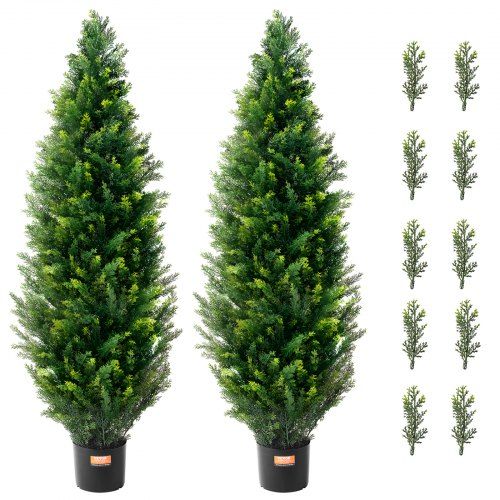 Realistische kunstceder topiary in 2‑pack – onderhoudsvrij groen voor binnen en buiten