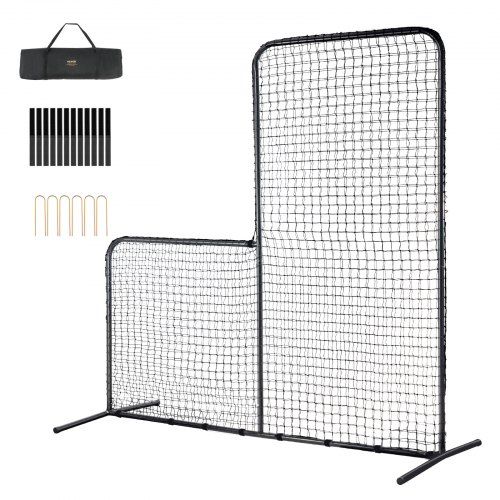 L‑type honkbalkooi met veiligheidsscherm – optimale bescherming voor pitcher en coach