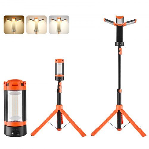LED bouwlamp met statief en oplaadbare 10 Ah accu – Flexibel en weerbestendig licht voor elke klus