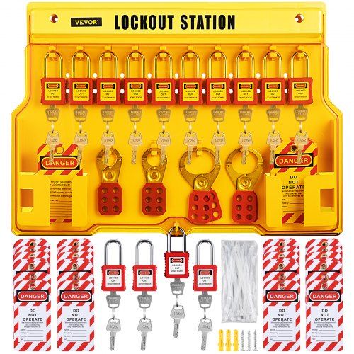 Complete Lockout‑Tagout‑kit (58 stuks) – Veiligheid voor elektrische en mechanische werkzaamheden