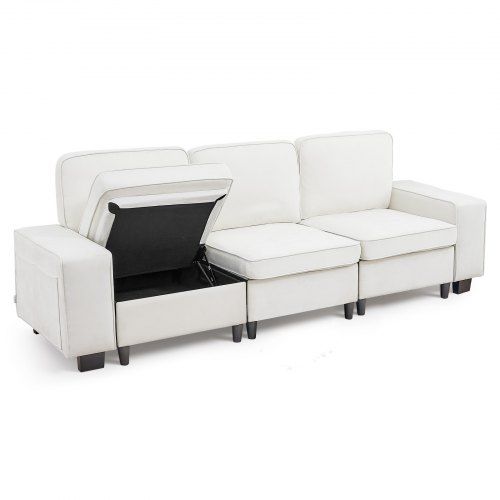 Modulaire Loungebank met Opslag en Fluwelen Comfort – Ideaal voor Woonkamer en Kantoor