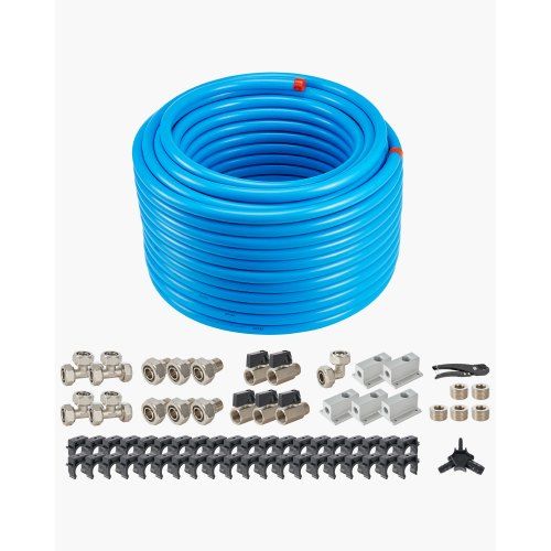 Efficiënt en Lekvrij Persluchtleidingsysteem voor Werkplaats en Fabriek – 200 ft / 3/4 inch HDPE‑Aluminium Kit
