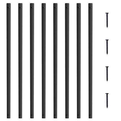 Aluminium balusters voor trap en terras – 72‑delige set met matte zwart afwerking