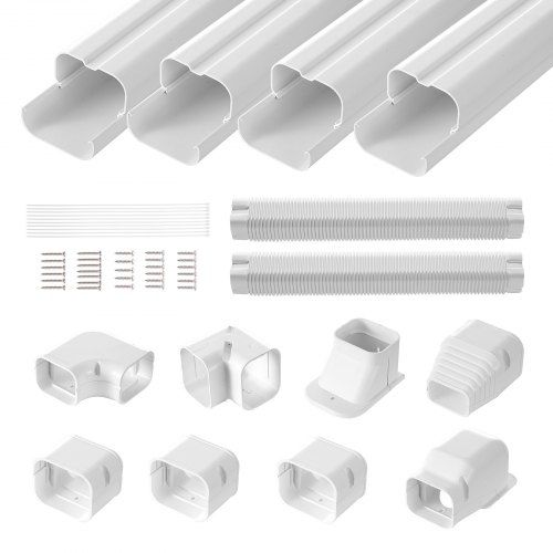 Decoratieve PVC‑lijnsetafdekking voor mini‑split airconditioners – bescherming, netheid en maatwerk