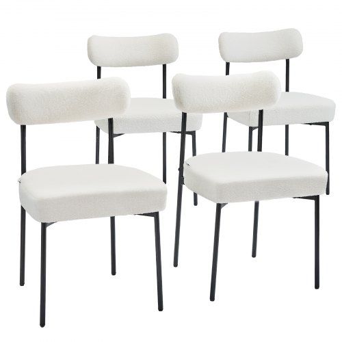 Moderne Scandinavische eetkamerstoelen met teddyfluweel – Comfortabel, Stabiel en Stijlvol