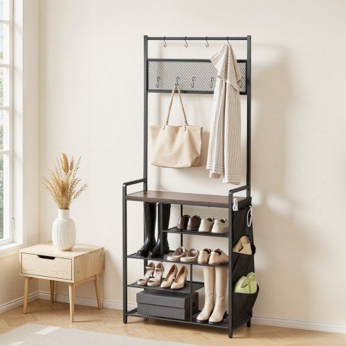 Multifunctionele halgarderobe met schoenenrek – strak, stevig en ruimtebesparend
