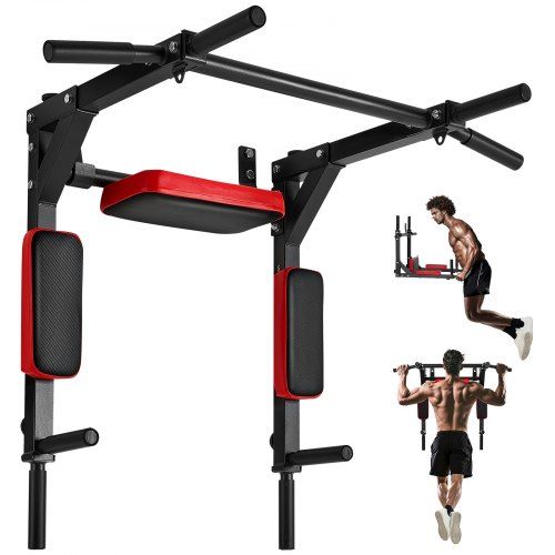 Multifunctionele wandgemonteerde optrek- en dipstation voor thuisgym – robuuste 200 kg constructie