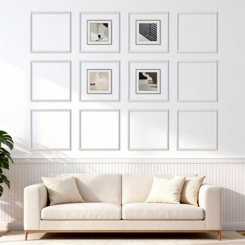 Muurlijstset 12 stuks – Moderne, overschilderbare wandafwerking voor elk interieur