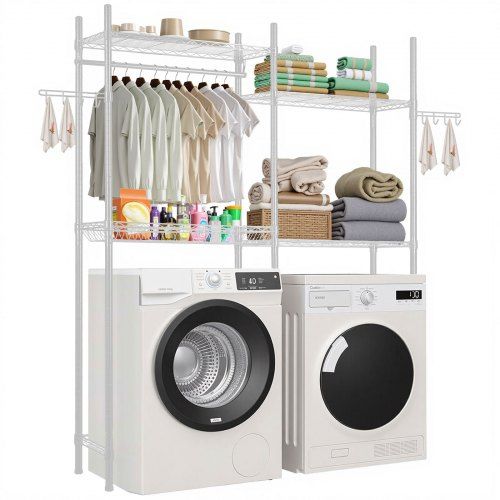 Compact opbergrek voor wasmachine en droger – slimme oplossing voor elke wasruimte