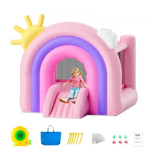 Opblaasbaar Springkussen met Glijbaan – Gezinsplezier in de Tuin