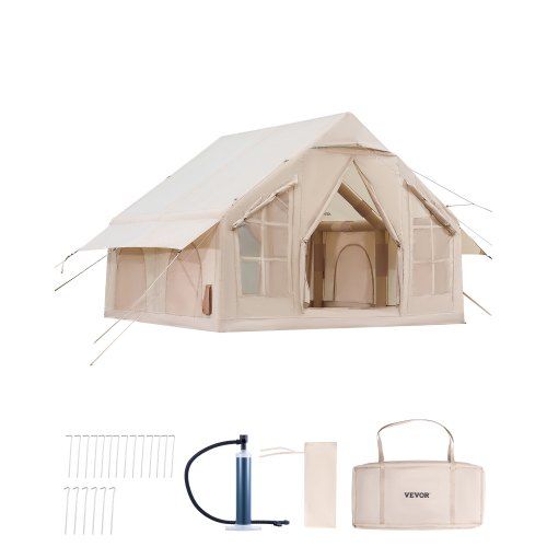 Opblaasbare 4‑6 persoons kampeertent 3 × 3 × 2,3 m – Snel opgezet, waterdicht en klaar voor elk seizoen
