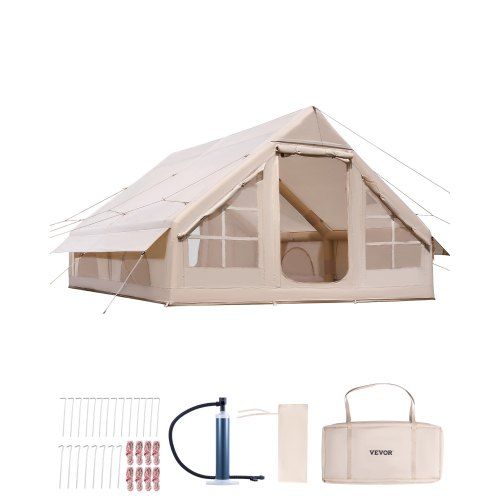 Opblaasbare kampeertent 4 × 3 × 2 m voor 5‑8 personen – Gemak, ruimte en weerbestendigheid