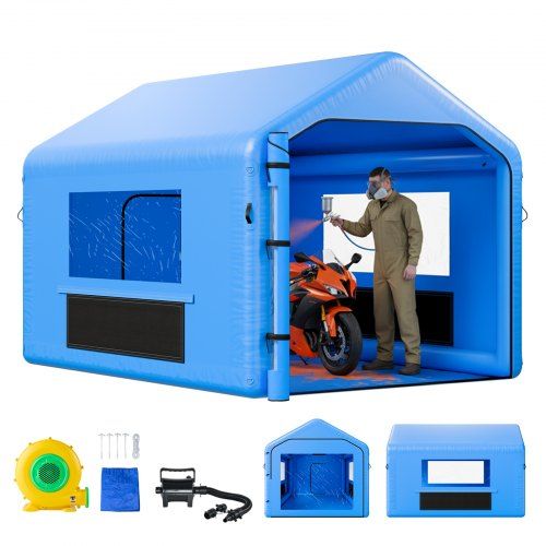 Opblaasbare spuitcabine 4 × 3 × 2,8 m – Flexibel en waterdicht schilderen onder alle omstandigheden