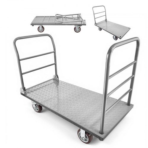 Opklapbare platformwagen 1202 kg – Sterke, ruimtebesparende transportoplossing voor magazijn en winkel