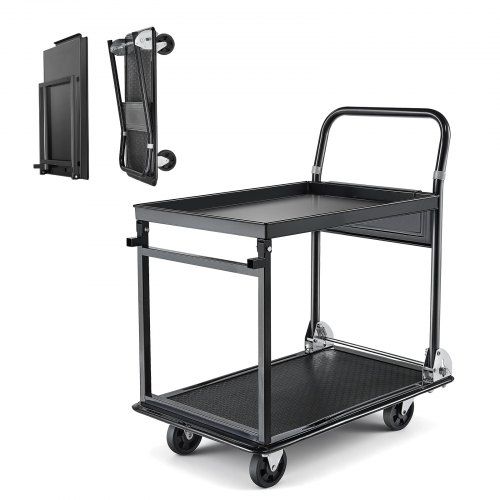Opklapbare platformwagen 317 kg – praktische transportoplossing voor garage, magazijn en werkplaats