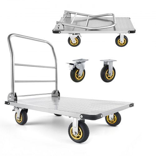 Opvouwbare platformwagen 907 kg – krachtige, ruimtebesparende transportoplossing voor magazijn en werkplaats