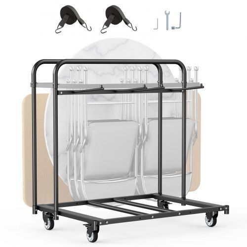 Opvouwbare Stoelenwagen voor 5 Tafels en 14 Stoelen – Robuust & Flexibel