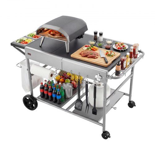 Outdoor grillwagen met extra groot werkblad: praktisch en robuust voor elke tuin
