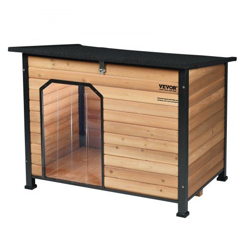 Waterdicht outdoor hondenhok met verhoogde vloer en open dak voor middelgrote tot grote honden